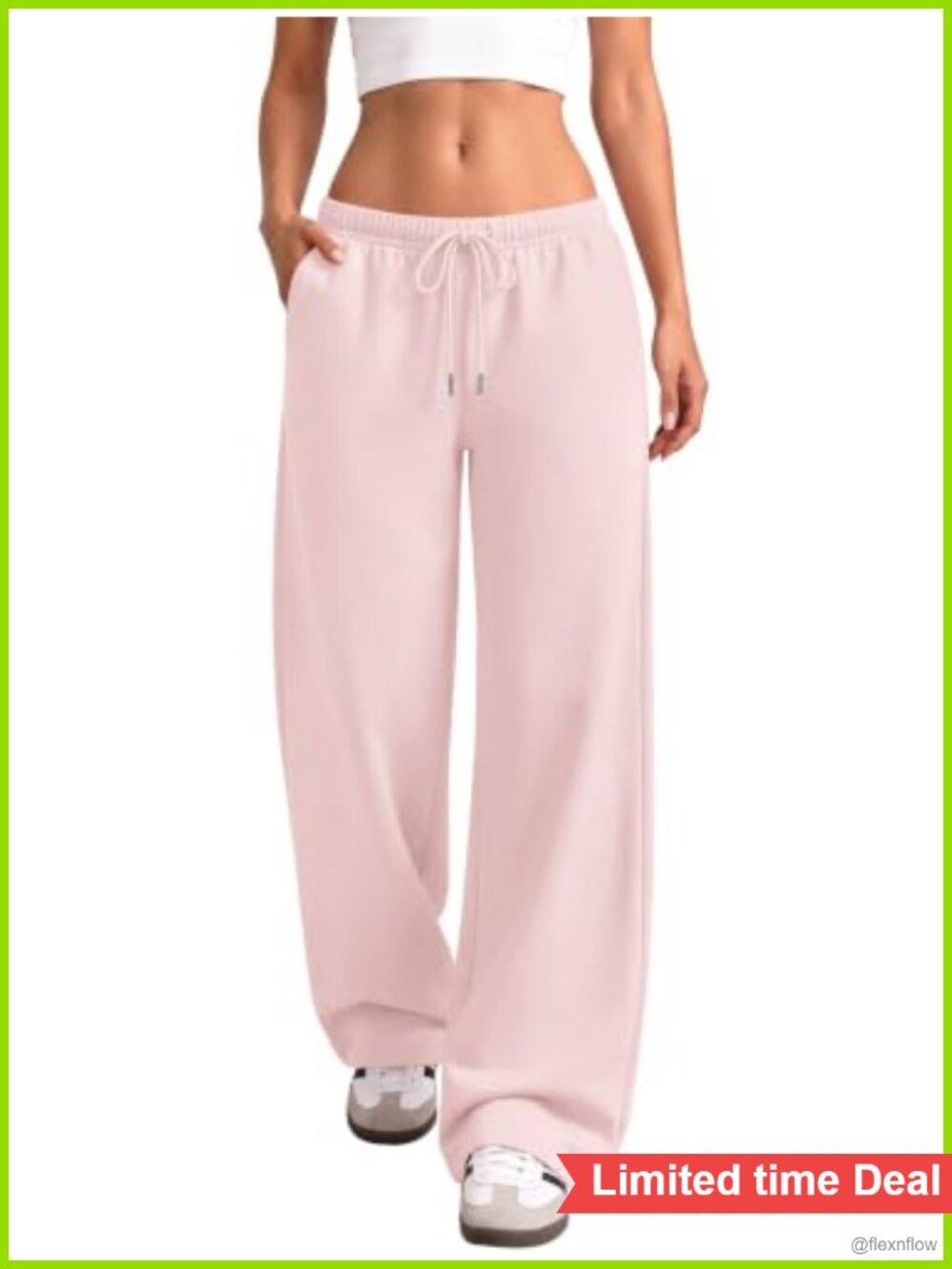 Wide Leg Fleece Sweatpants Cotton Polyester Drawstring Pockets Casual
